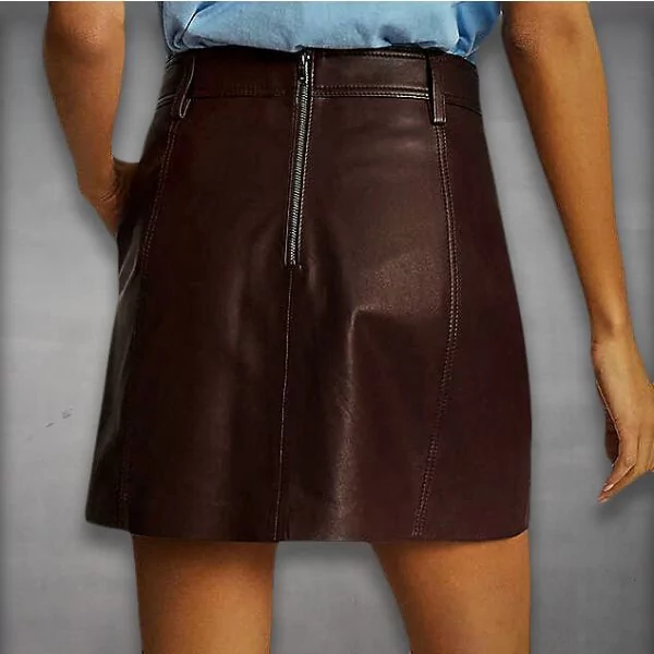 Riders Armor RebelMini Brown Women’s Leather Skirt - Image 2